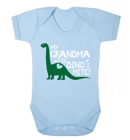 My grandma is dinomite! Baby Vest pale blue 18-24 months