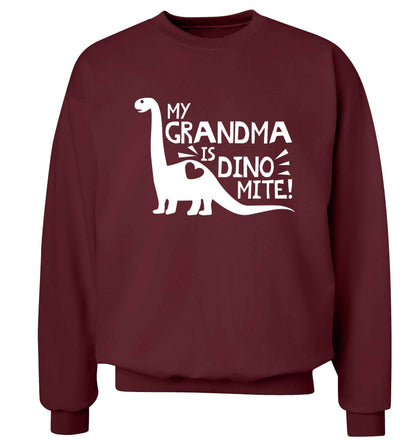 My grandma is dinomite! Adult's unisex maroon Sweater 2XL