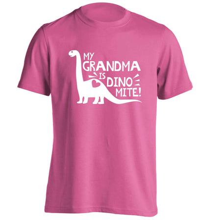 My grandma is dinomite! adults unisex pink Tshirt 2XL