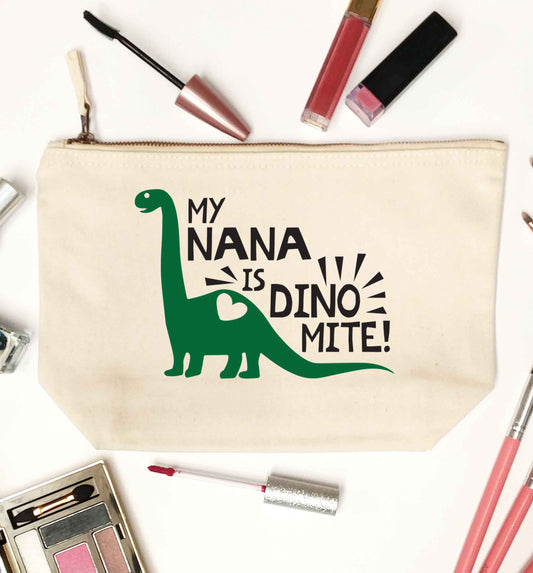 My nana is dinomite! natural makeup bag