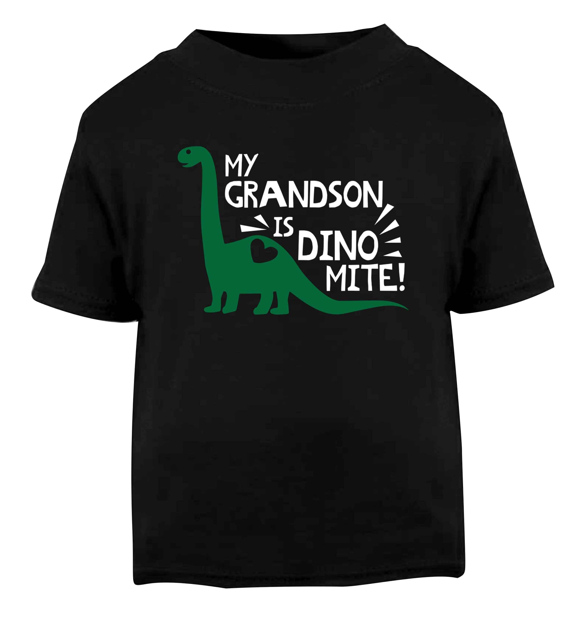 My grandson is dinomite! Black Baby Toddler Tshirt 2 years