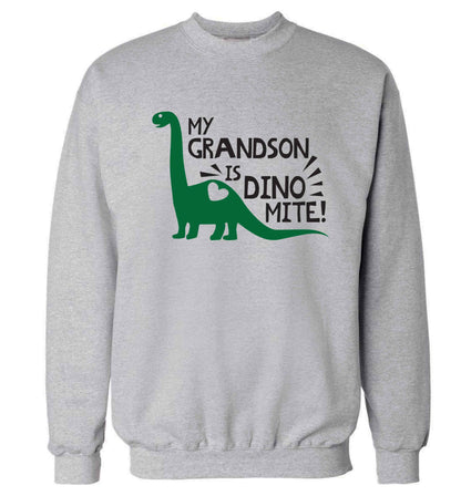 My grandson is dinomite! Adult's unisex grey Sweater 2XL