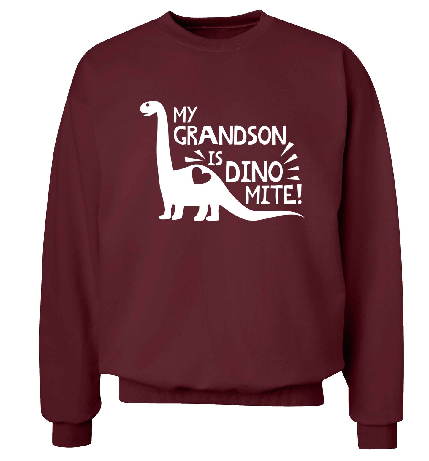 My grandson is dinomite! Adult's unisex maroon Sweater 2XL