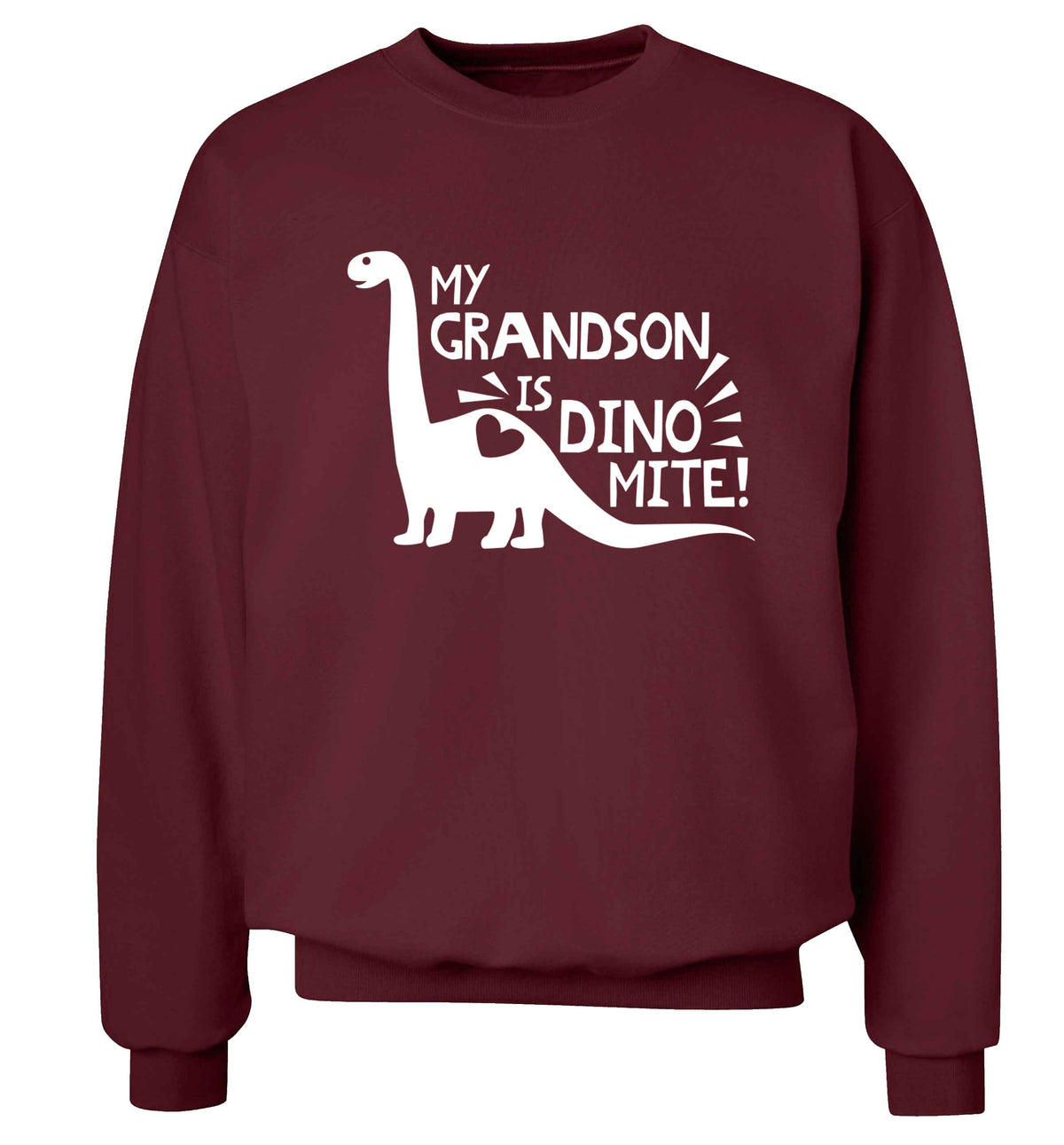 My grandson is dinomite! Adult's unisex maroon Sweater 2XL
