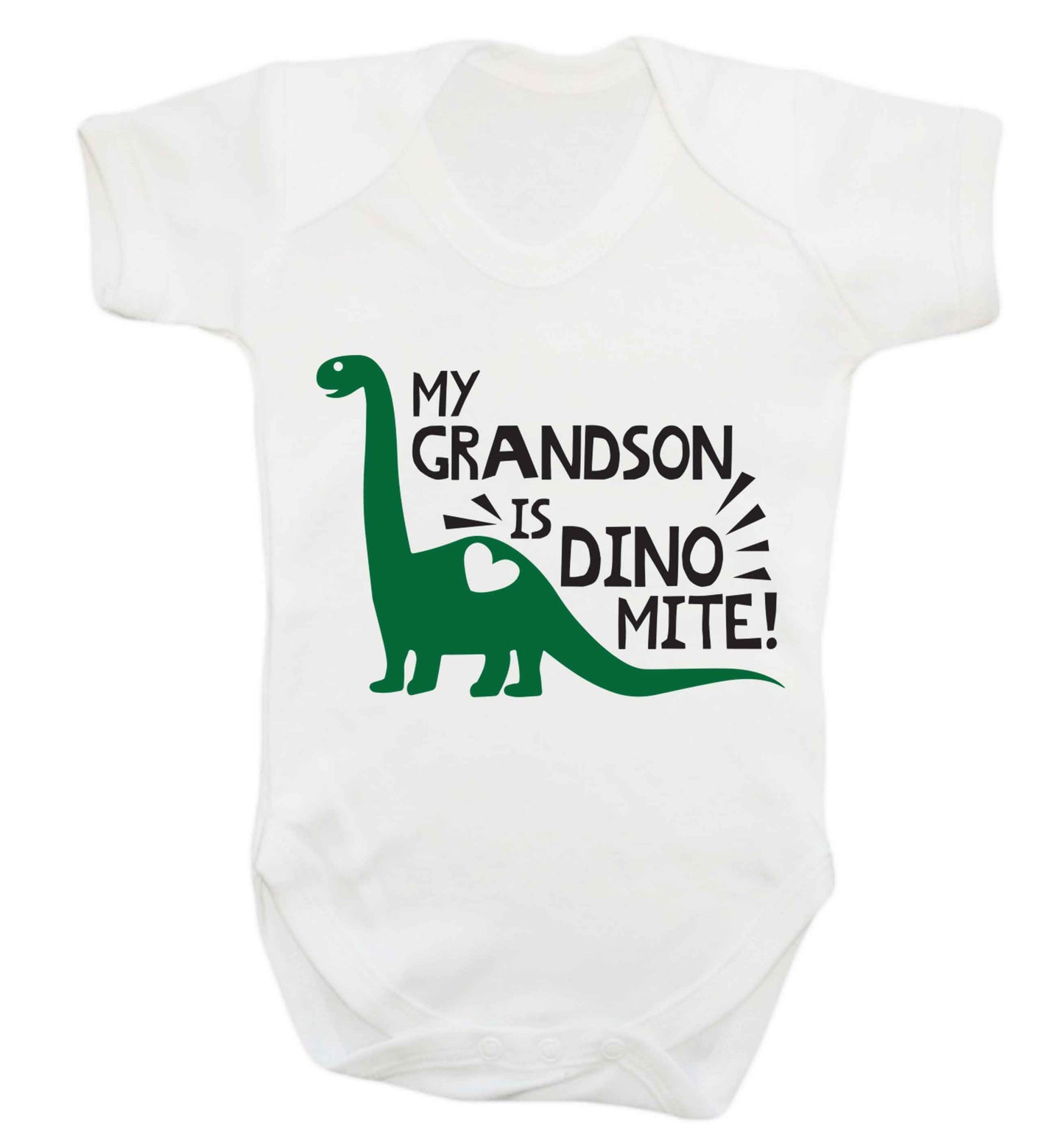 My grandson is dinomite! Baby Vest white 18-24 months
