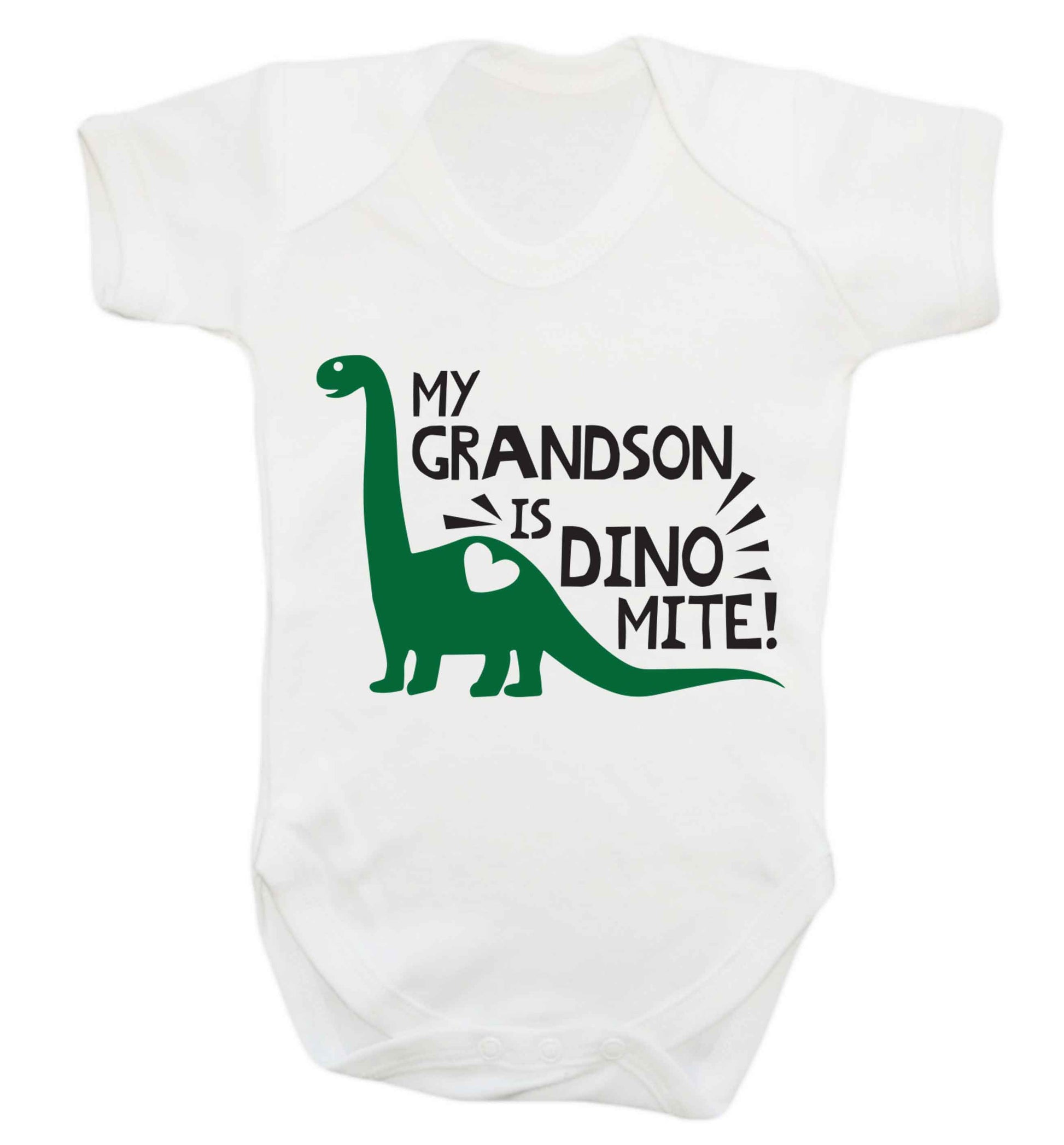 My grandson is dinomite! Baby Vest white 18-24 months