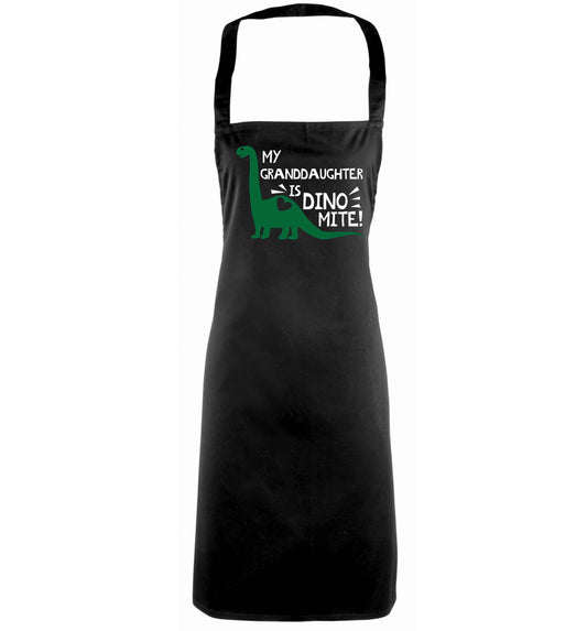 My granddaughter is dinomite! black apron