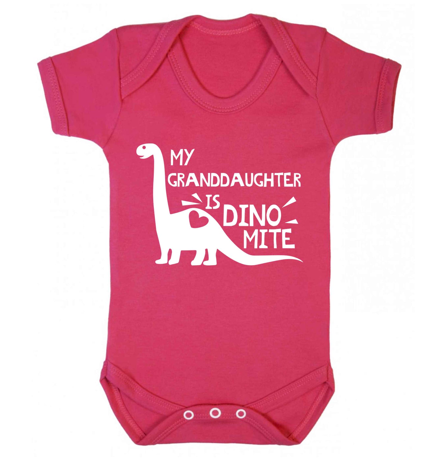 My granddaughter is dinomite! Baby Vest dark pink 18-24 months