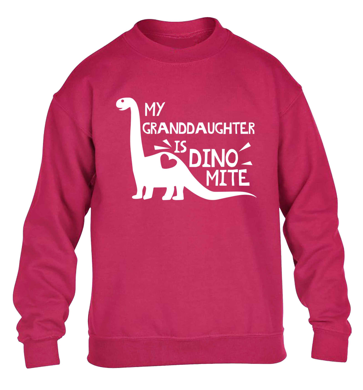 My granddaughter is dinomite! children's pink sweater 12-13 Years