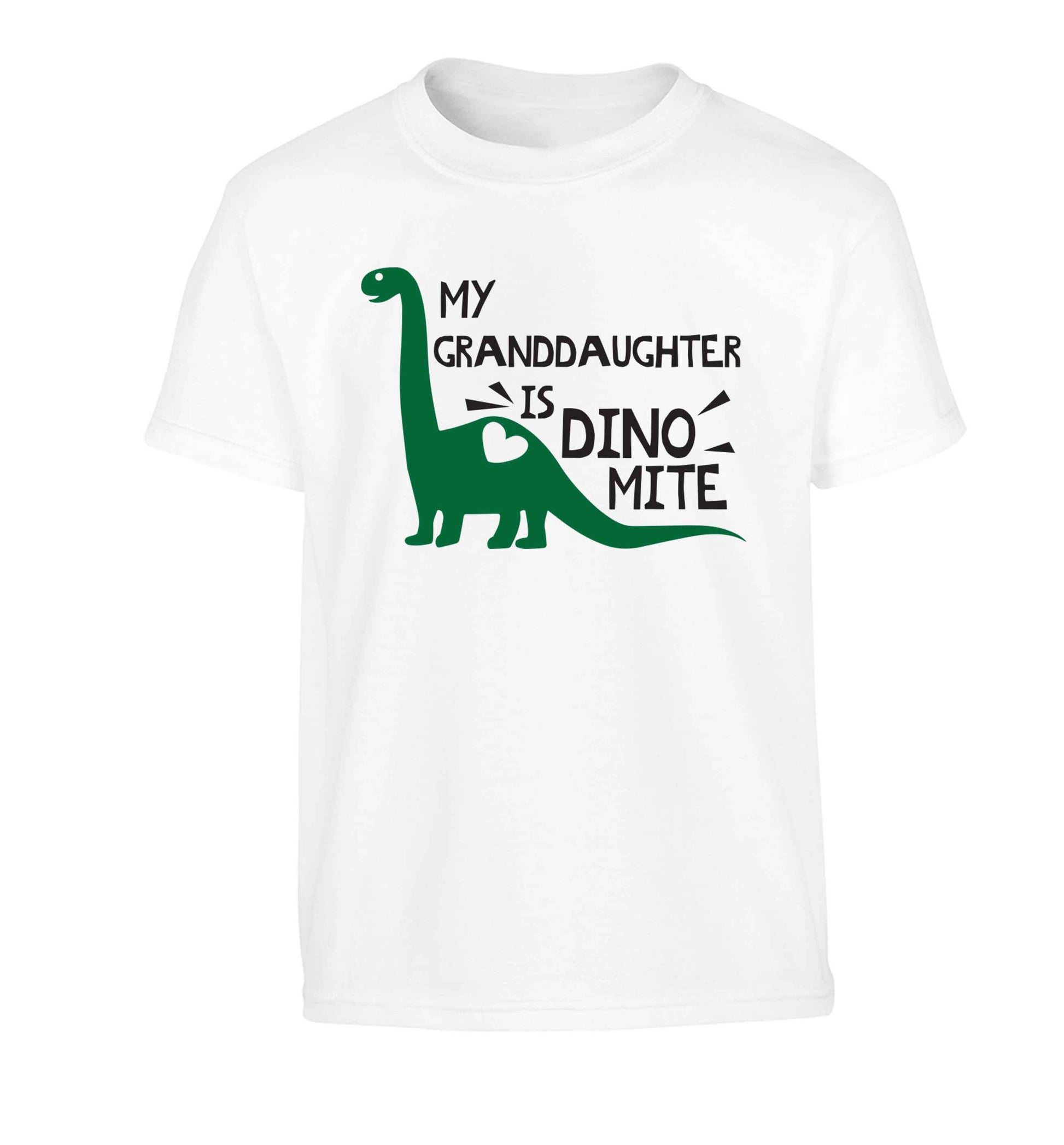 My granddaughter is dinomite! Children's white Tshirt 12-13 Years