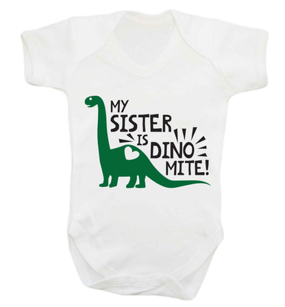 My sister is dinomite! Baby Vest white 18-24 months