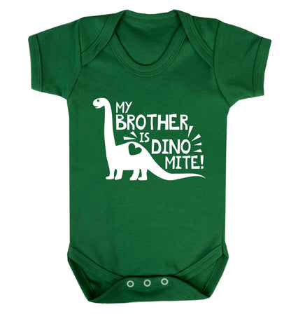 My brother is dinomite! Baby Vest green 18-24 months