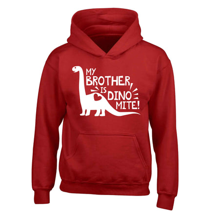 My brother is dinomite! children's red hoodie 12-13 Years