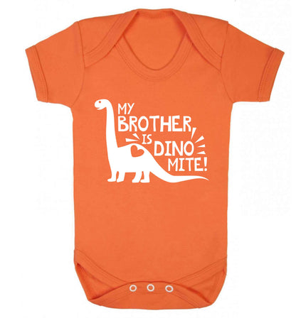 My brother is dinomite! Baby Vest orange 18-24 months