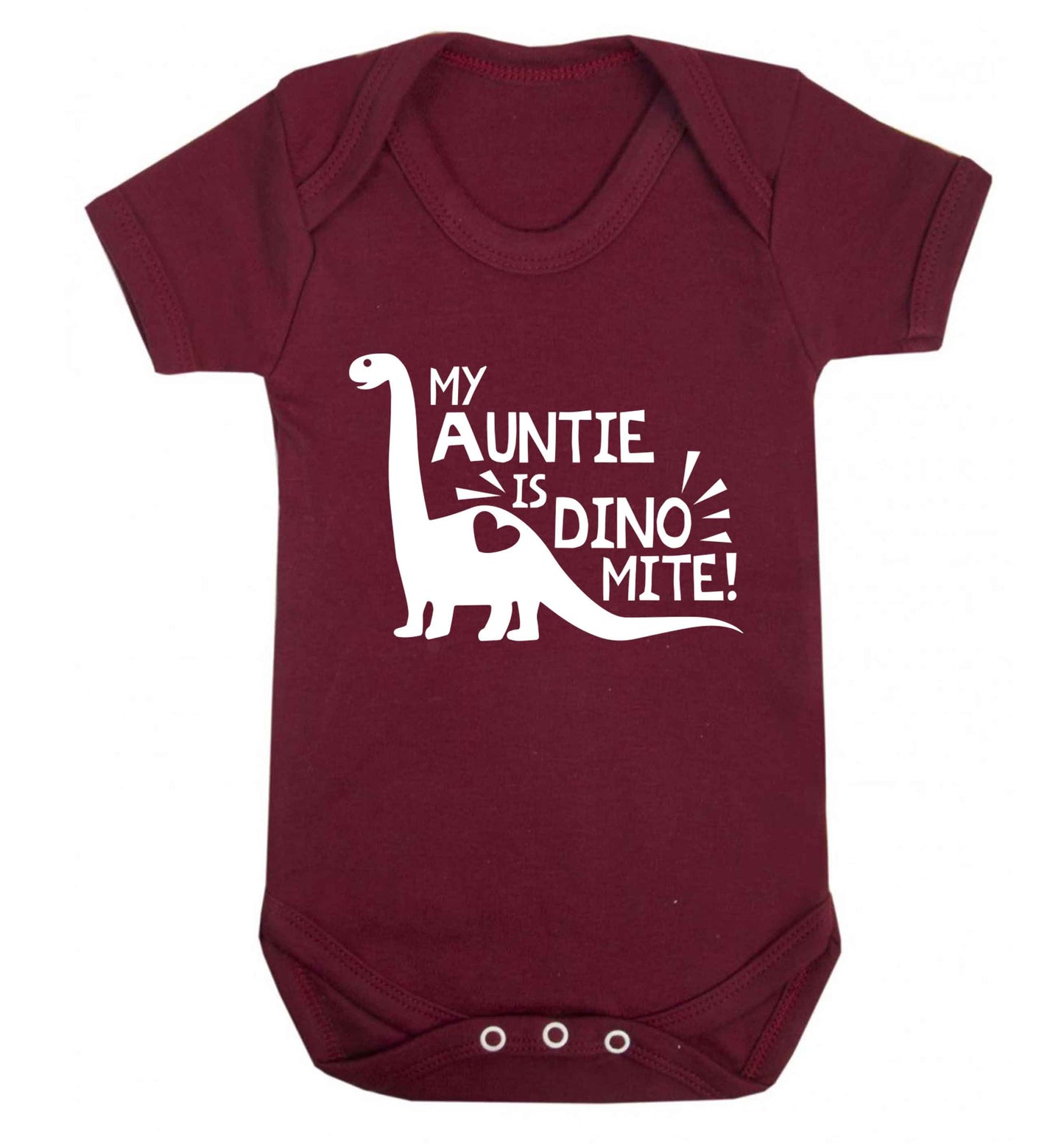 My auntie is dinomite! Baby Vest maroon 18-24 months