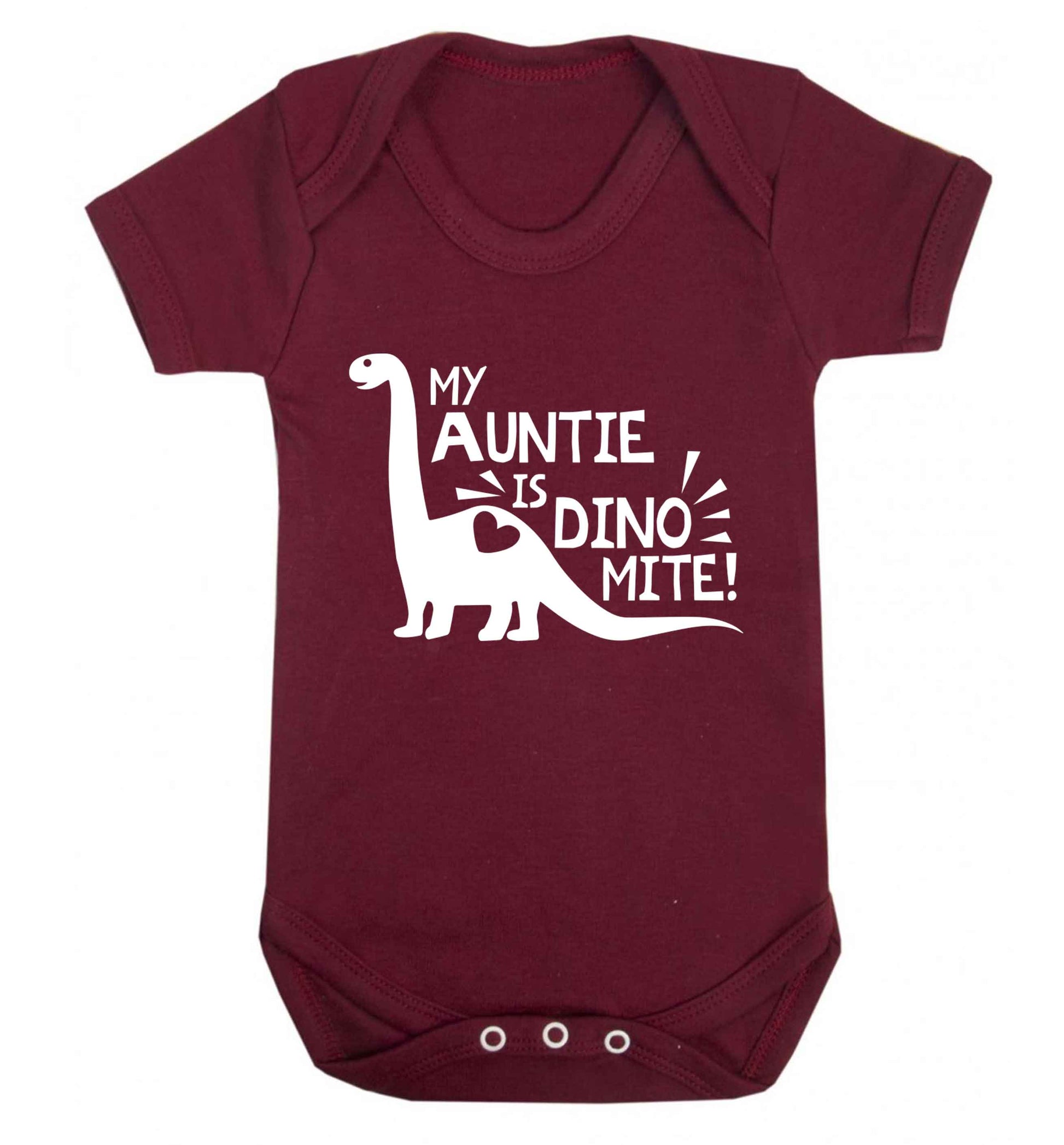My auntie is dinomite! Baby Vest maroon 18-24 months