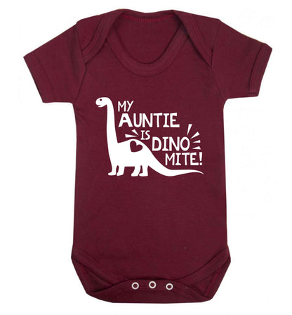 My auntie is dinomite! Baby Vest maroon 18-24 months