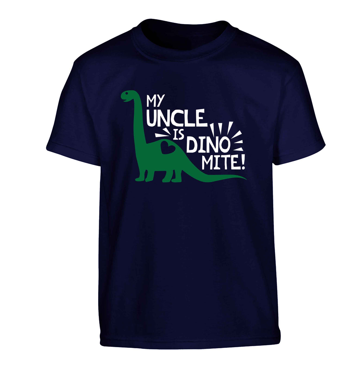 My uncle is dinomite! Children's navy Tshirt 12-13 Years