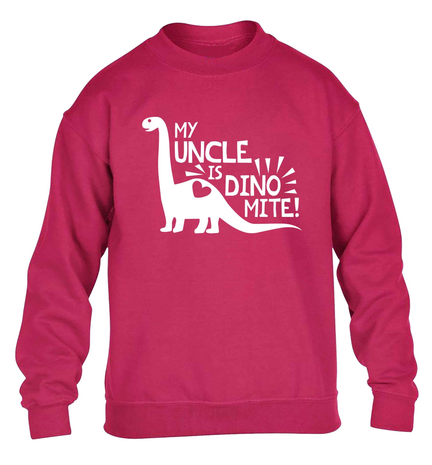 My uncle is dinomite! children's pink sweater 12-13 Years