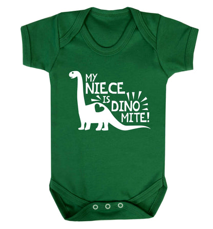 My niece is dinomite! Baby Vest green 18-24 months
