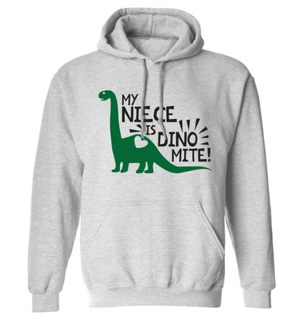 My niece is dinomite! adults unisex grey hoodie 2XL