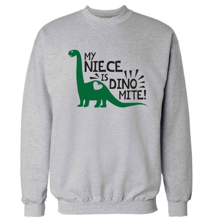 My niece is dinomite! Adult's unisex grey Sweater 2XL
