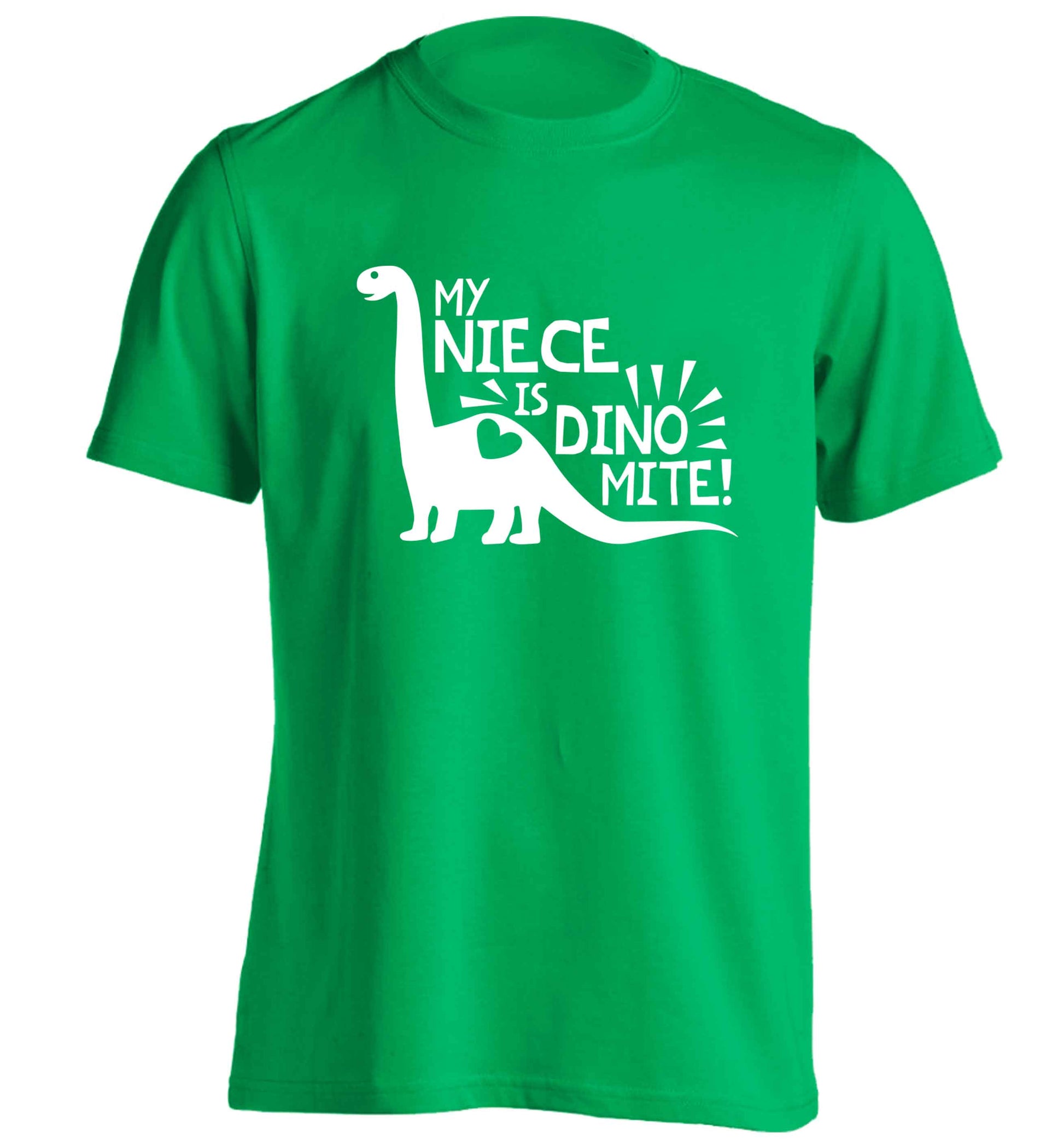 My niece is dinomite! adults unisex green Tshirt 2XL