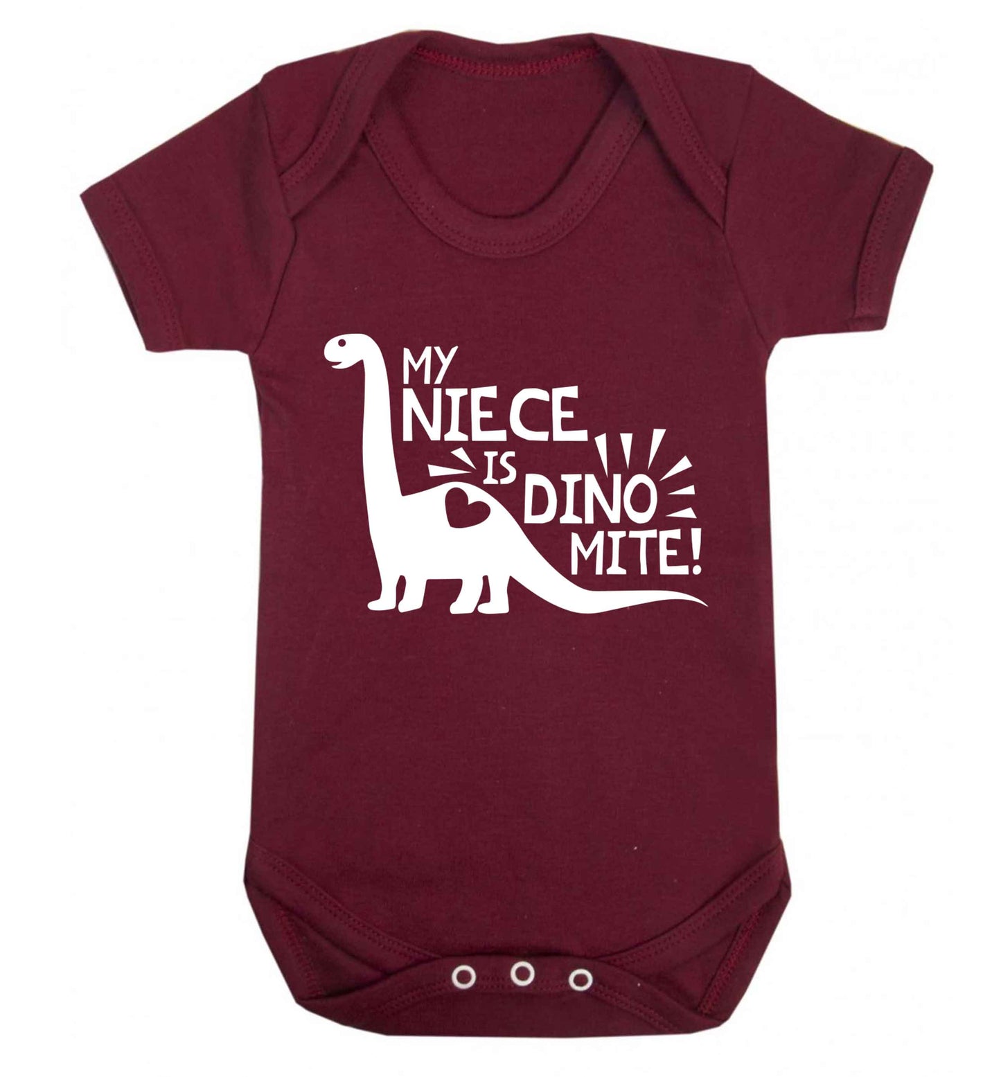 My niece is dinomite! Baby Vest maroon 18-24 months