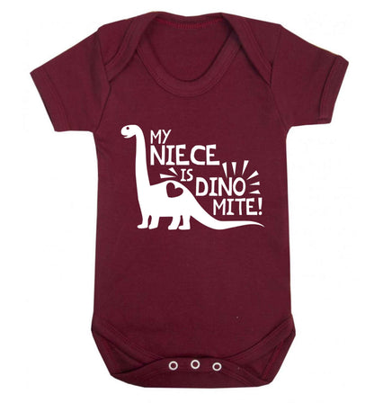My niece is dinomite! Baby Vest maroon 18-24 months