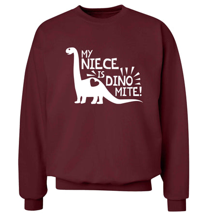 My niece is dinomite! Adult's unisex maroon Sweater 2XL