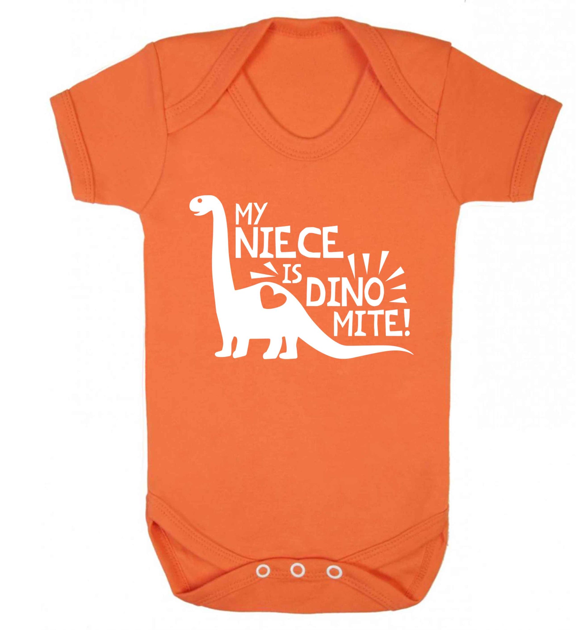 My niece is dinomite! Baby Vest orange 18-24 months