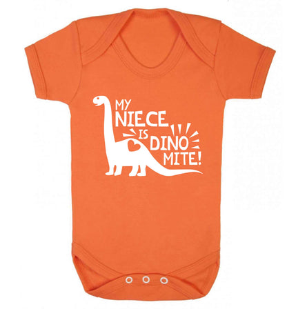 My niece is dinomite! Baby Vest orange 18-24 months