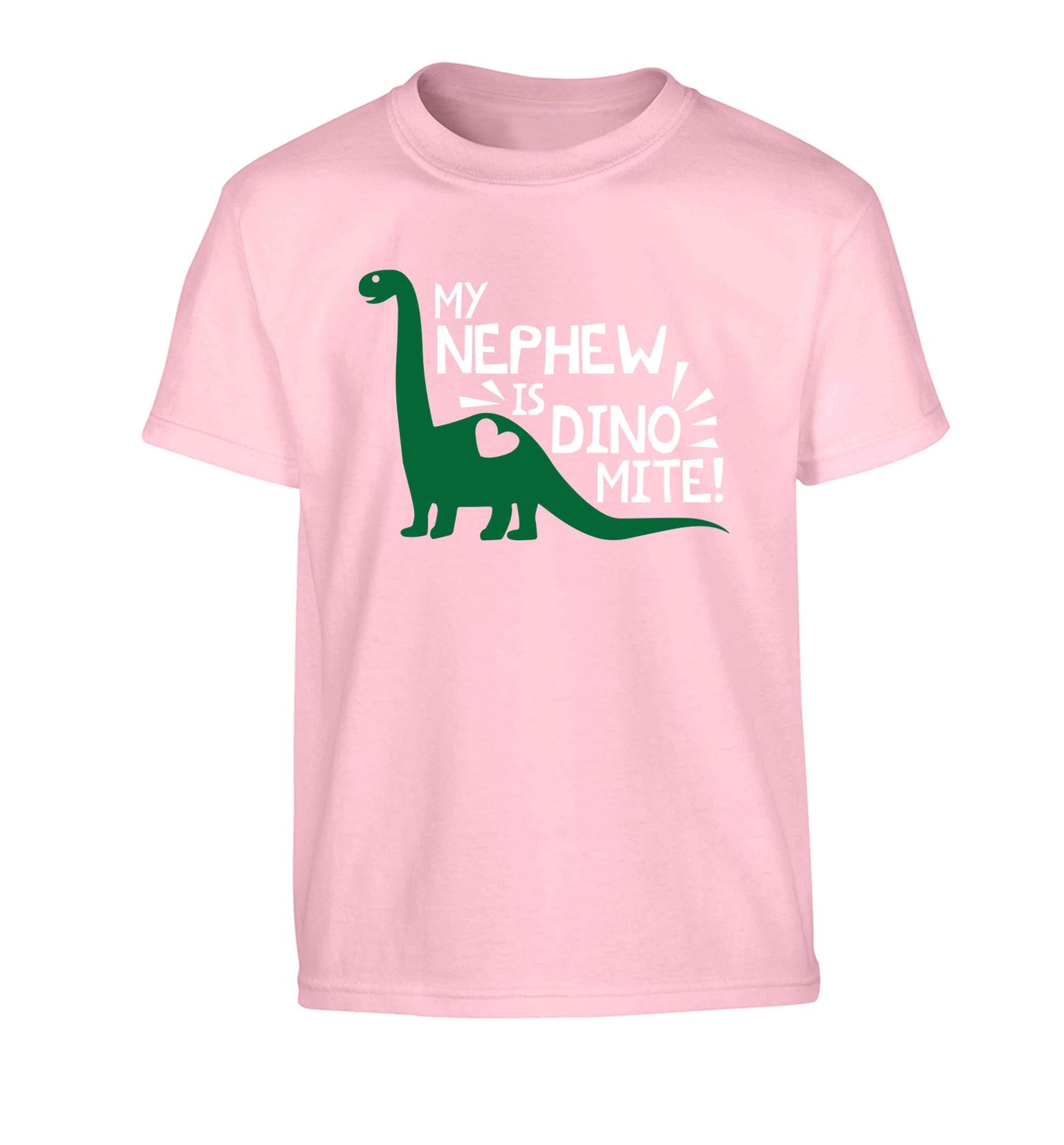 My nephew is dinomite! Children's light pink Tshirt 12-13 Years