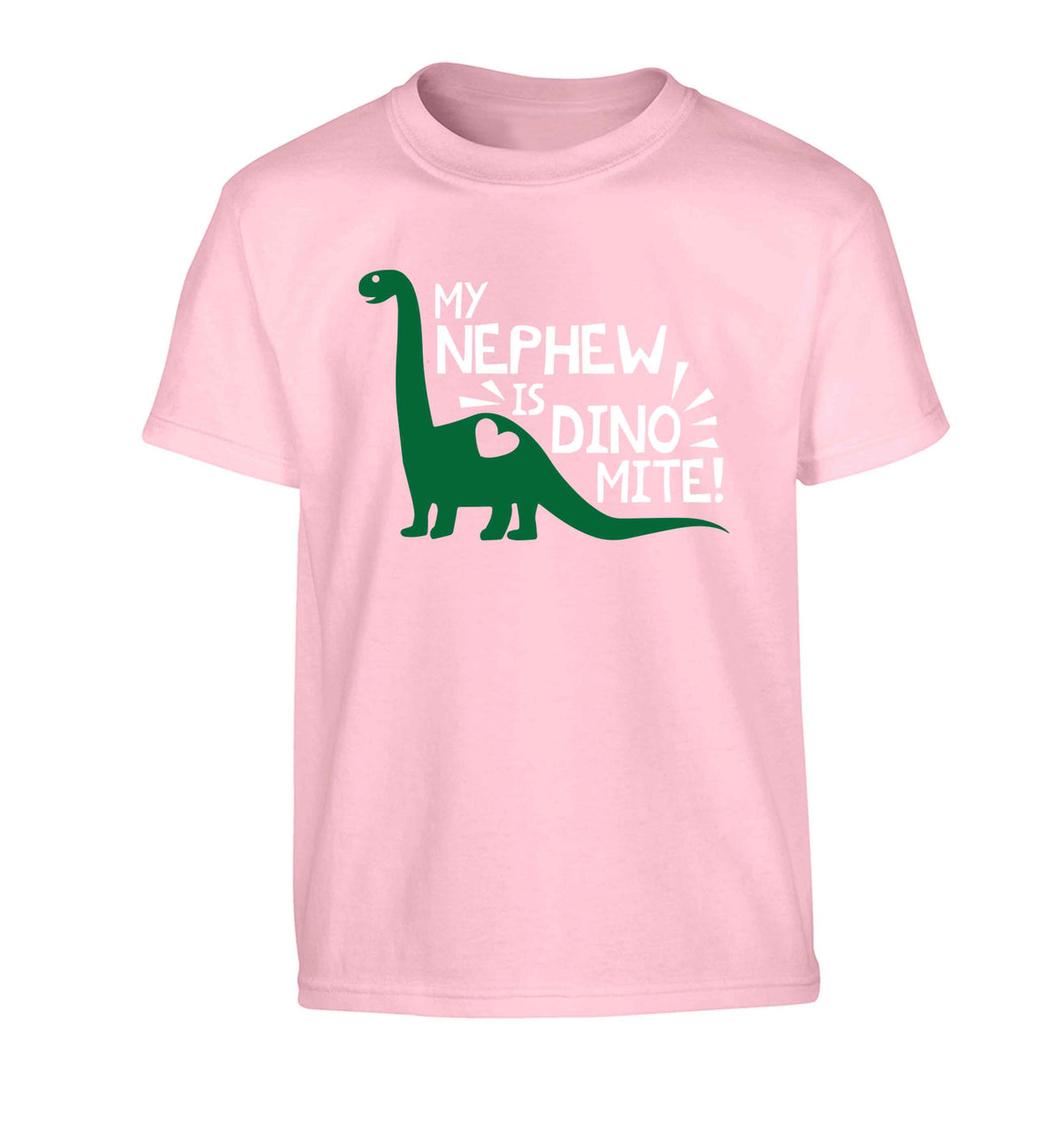 My nephew is dinomite! Children's light pink Tshirt 12-13 Years