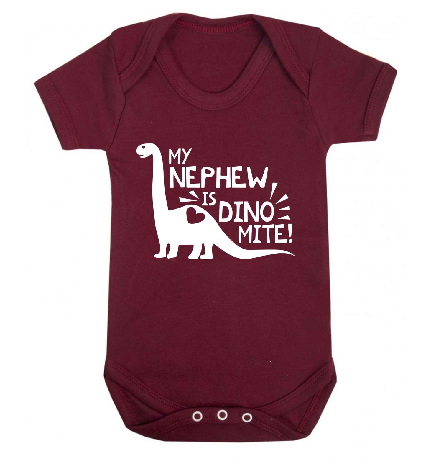 My nephew is dinomite! Baby Vest maroon 18-24 months