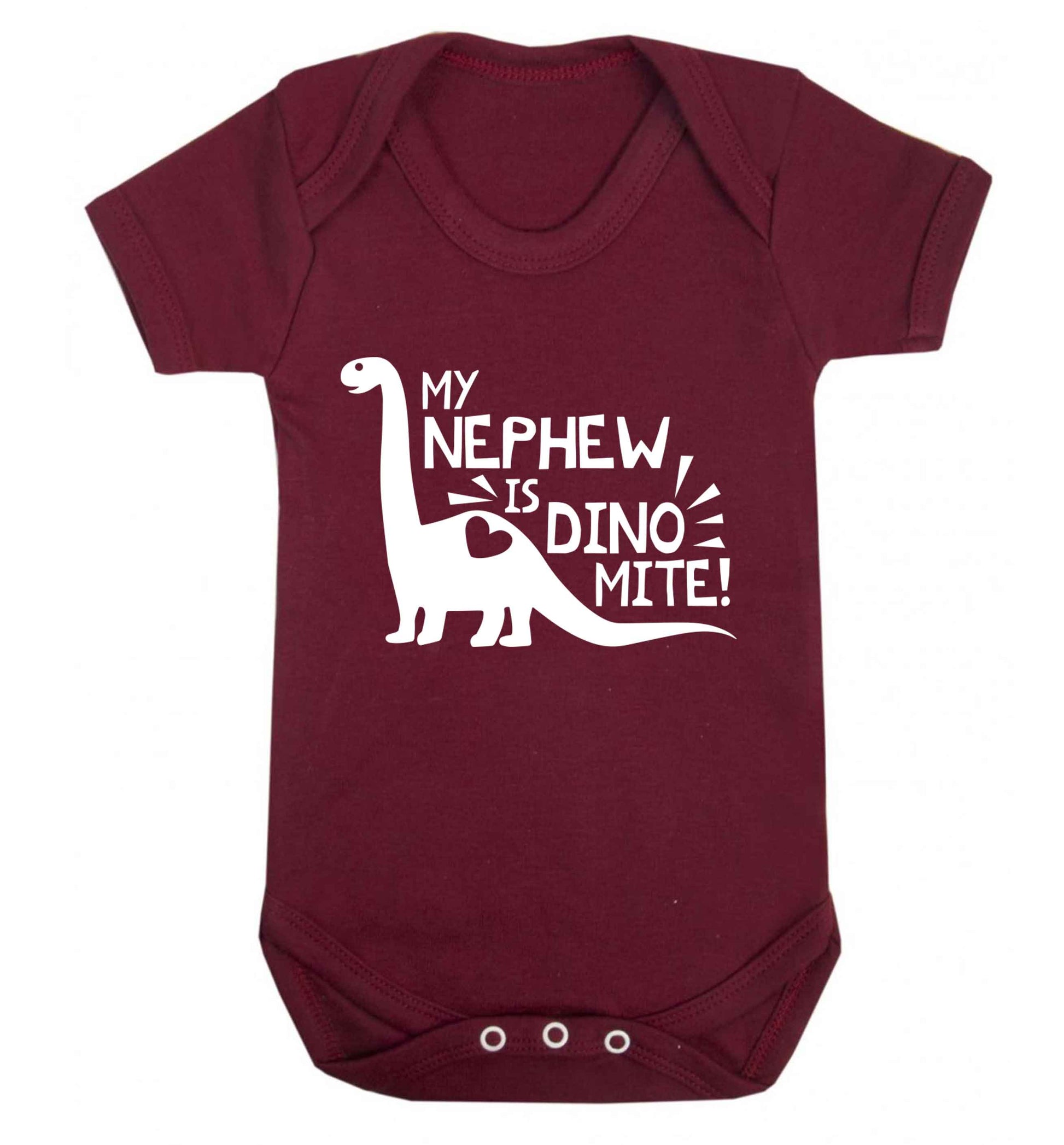 My nephew is dinomite! Baby Vest maroon 18-24 months