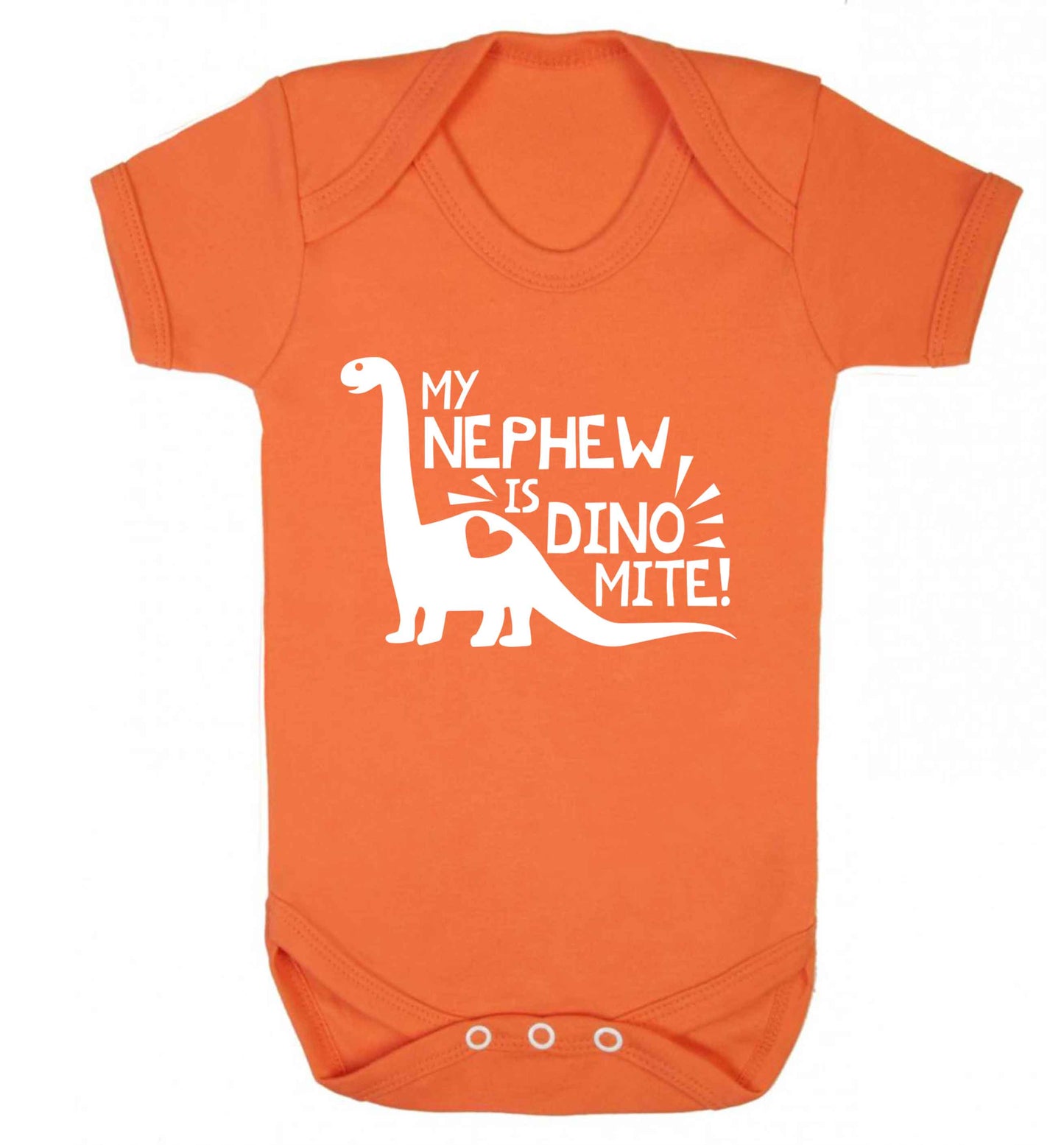 My nephew is dinomite! Baby Vest orange 18-24 months