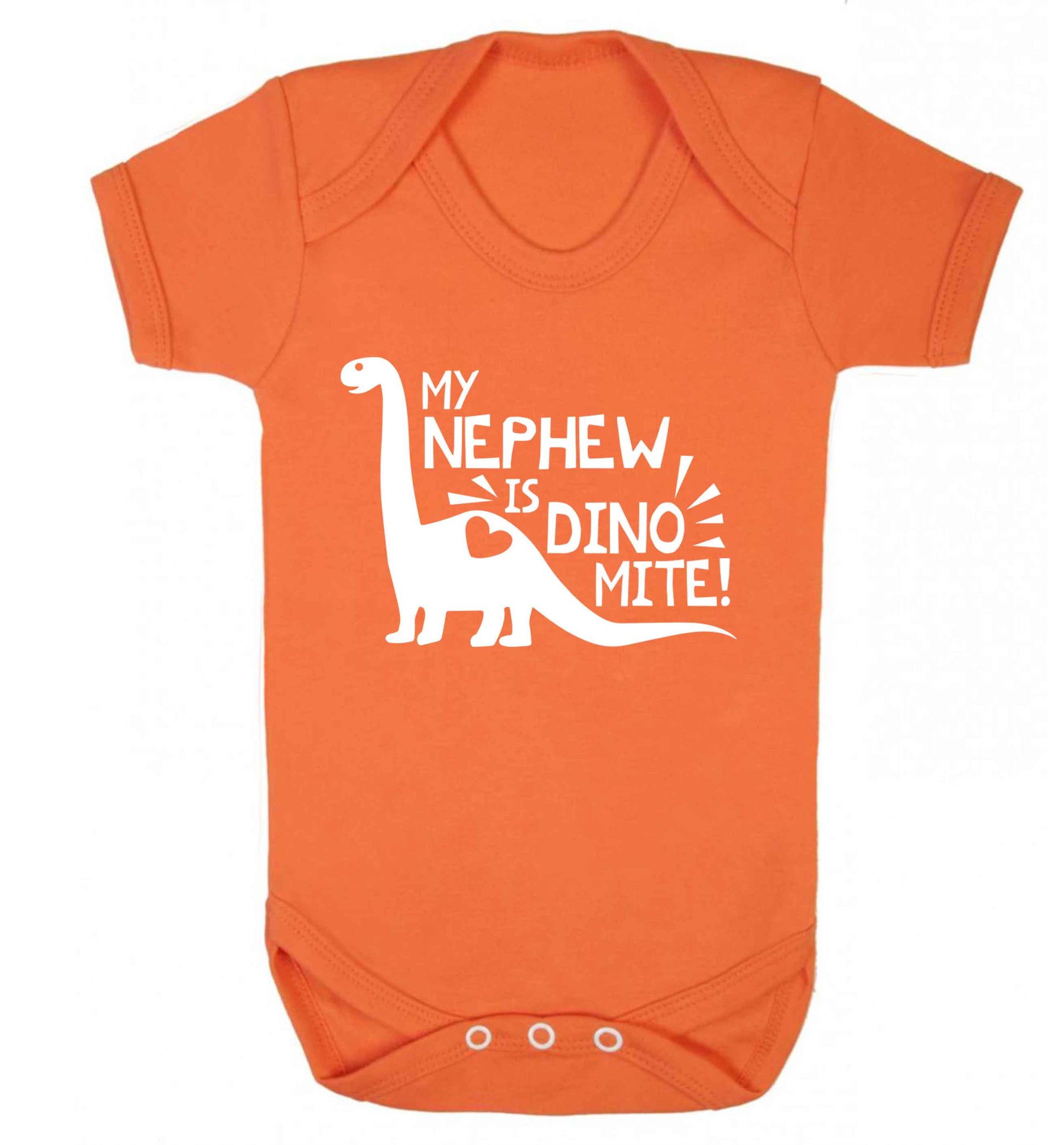 My nephew is dinomite! Baby Vest orange 18-24 months