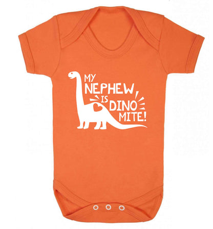 My nephew is dinomite! Baby Vest orange 18-24 months