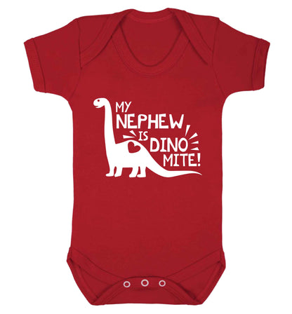 My nephew is dinomite! Baby Vest red 18-24 months