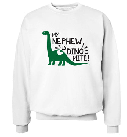 My nephew is dinomite! Adult's unisex white Sweater 2XL
