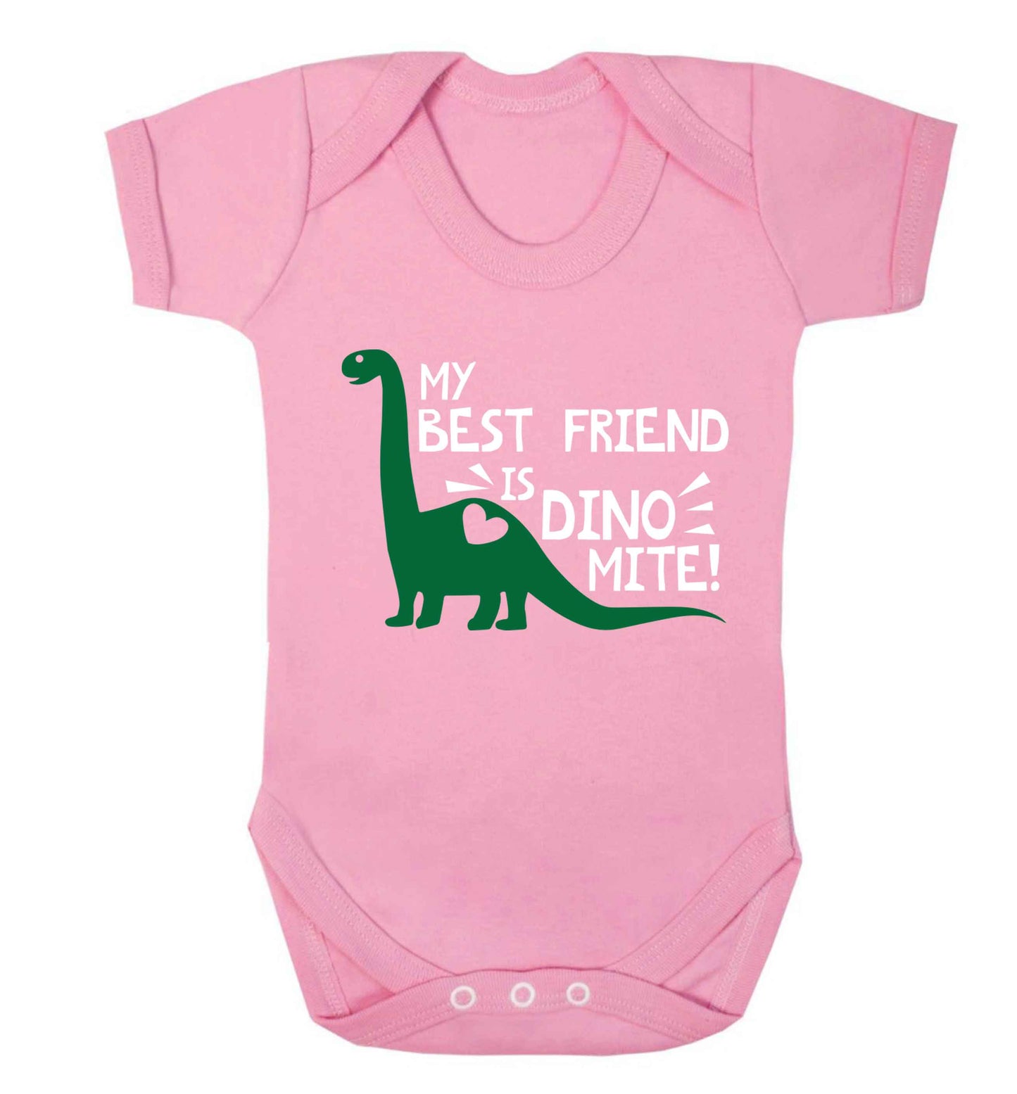 My cousin is dinomite! Baby Vest pale pink 18-24 months