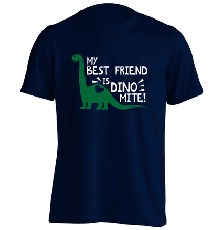 My cousin is dinomite! adults unisex navy Tshirt 2XL