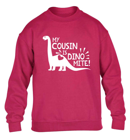 My cousin is dinomite! children's pink sweater 12-13 Years