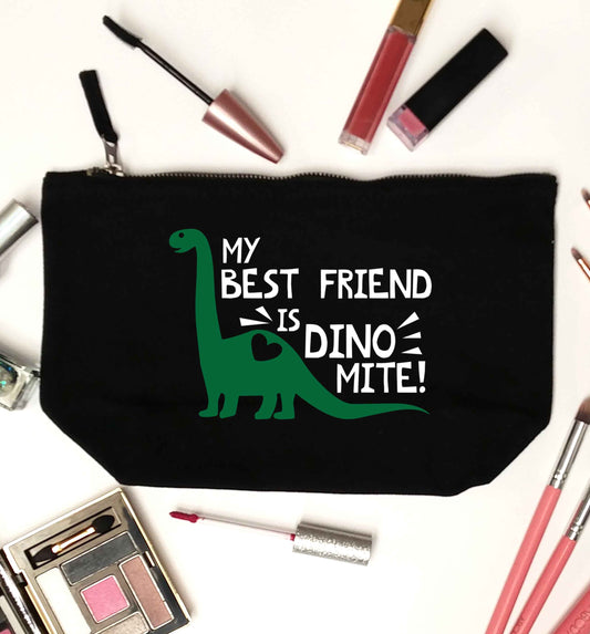 My best friend is dinomite! black makeup bag
