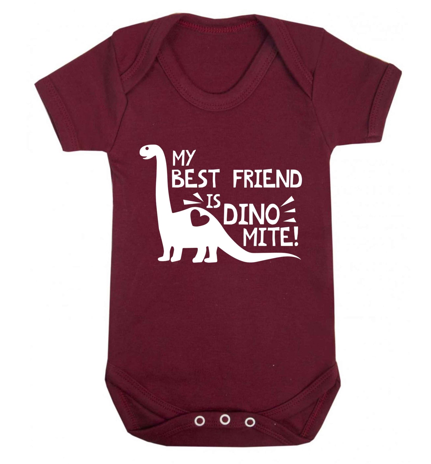 My best friend is dinomite! Baby Vest maroon 18-24 months