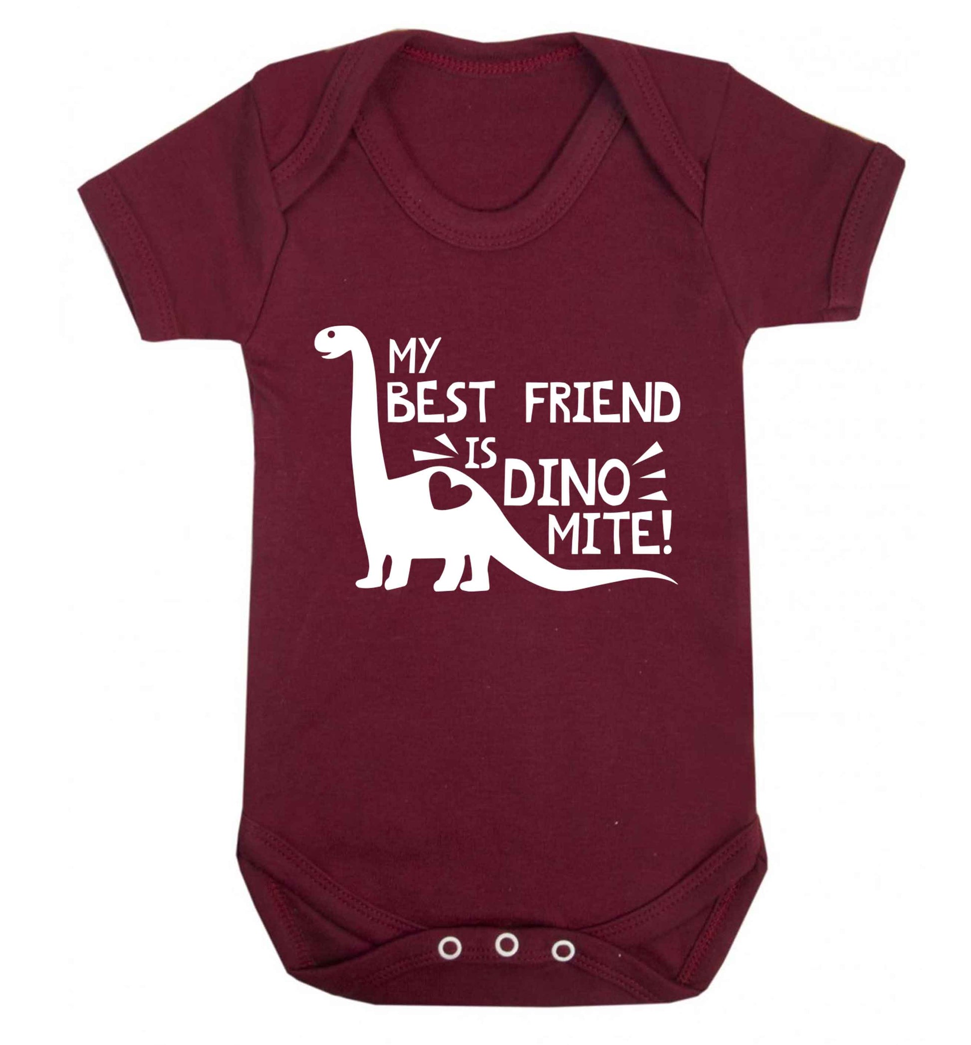 My best friend is dinomite! Baby Vest maroon 18-24 months
