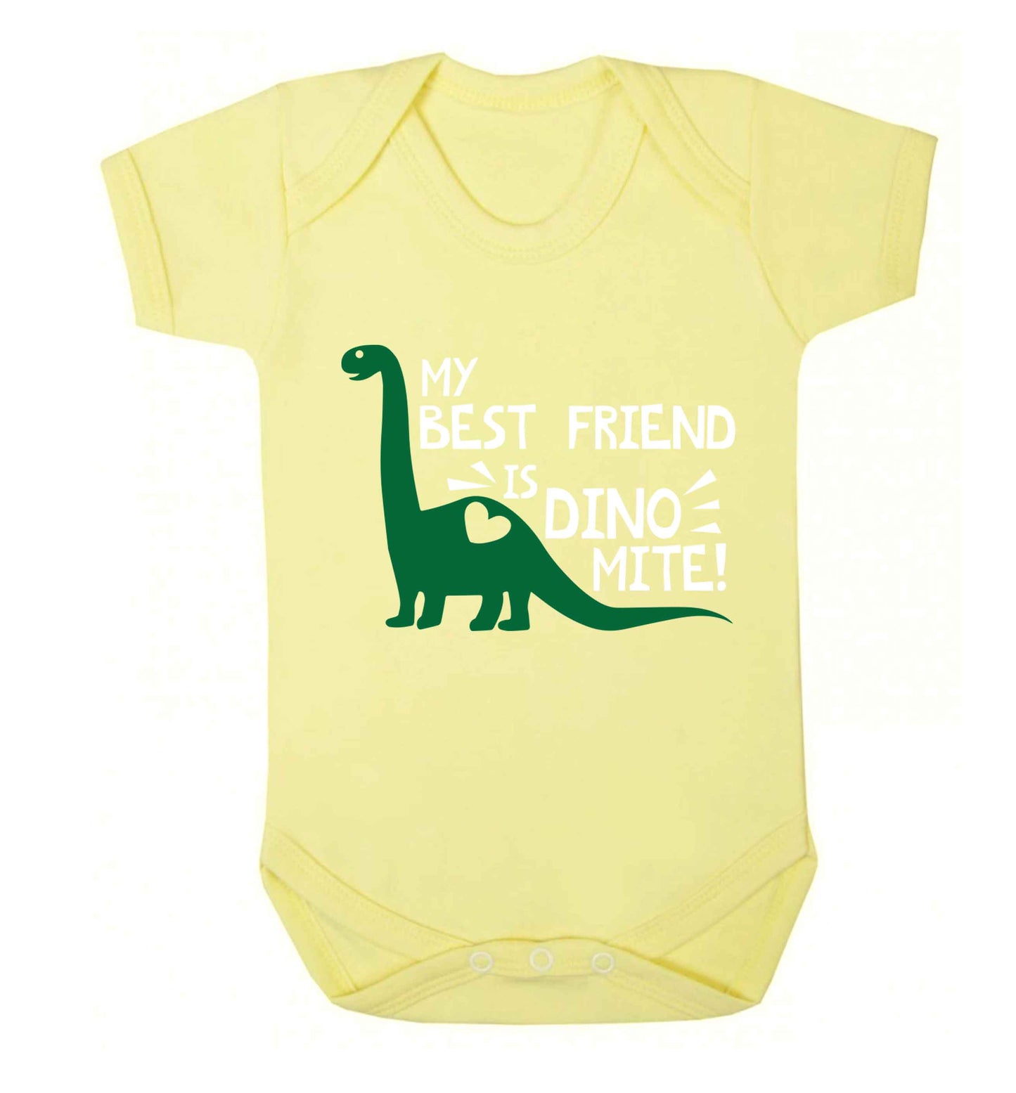 My best friend is dinomite! Baby Vest pale yellow 18-24 months