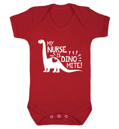My nurse is dinomite! Baby Vest red 18-24 months