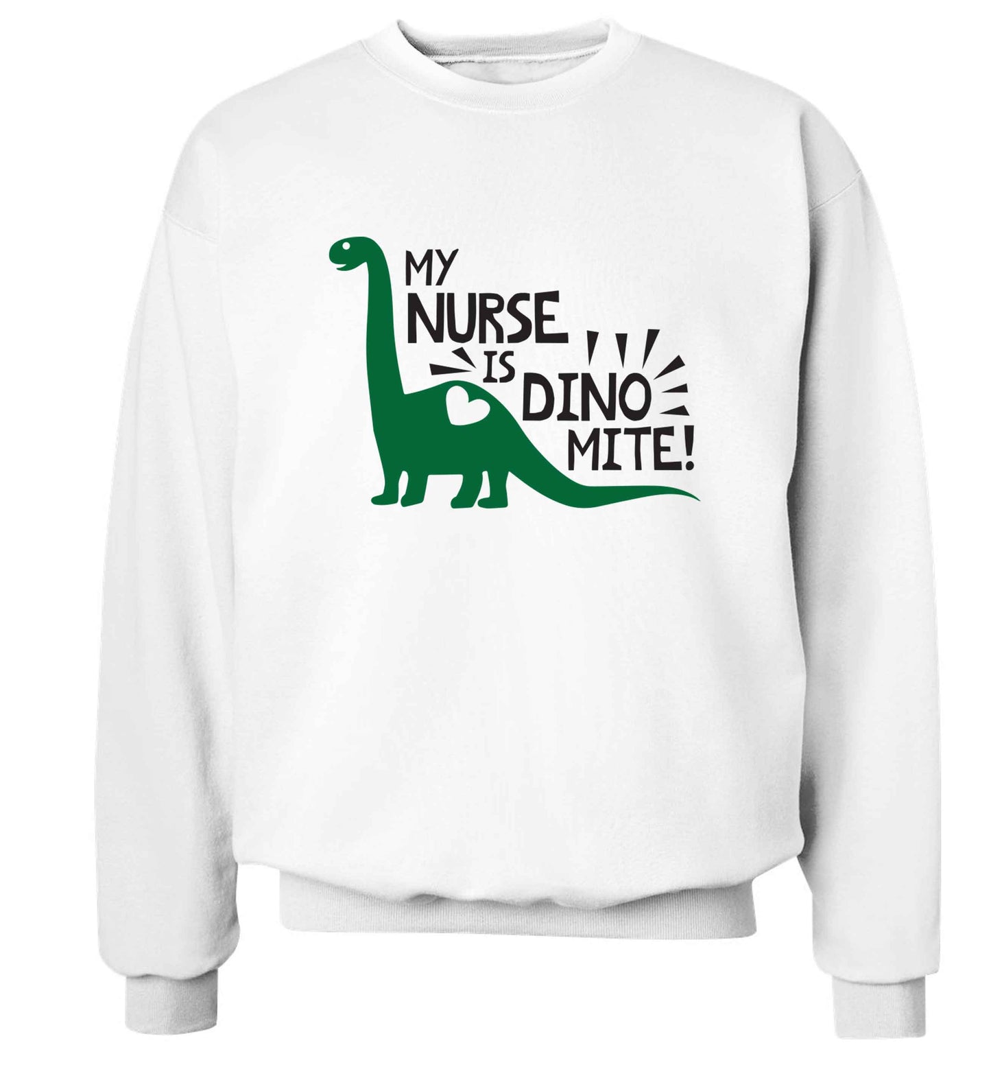 My nurse is dinomite! Adult's unisex white Sweater 2XL